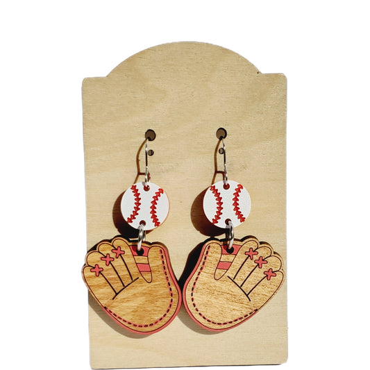 Baseball Glove & Ball Earrings