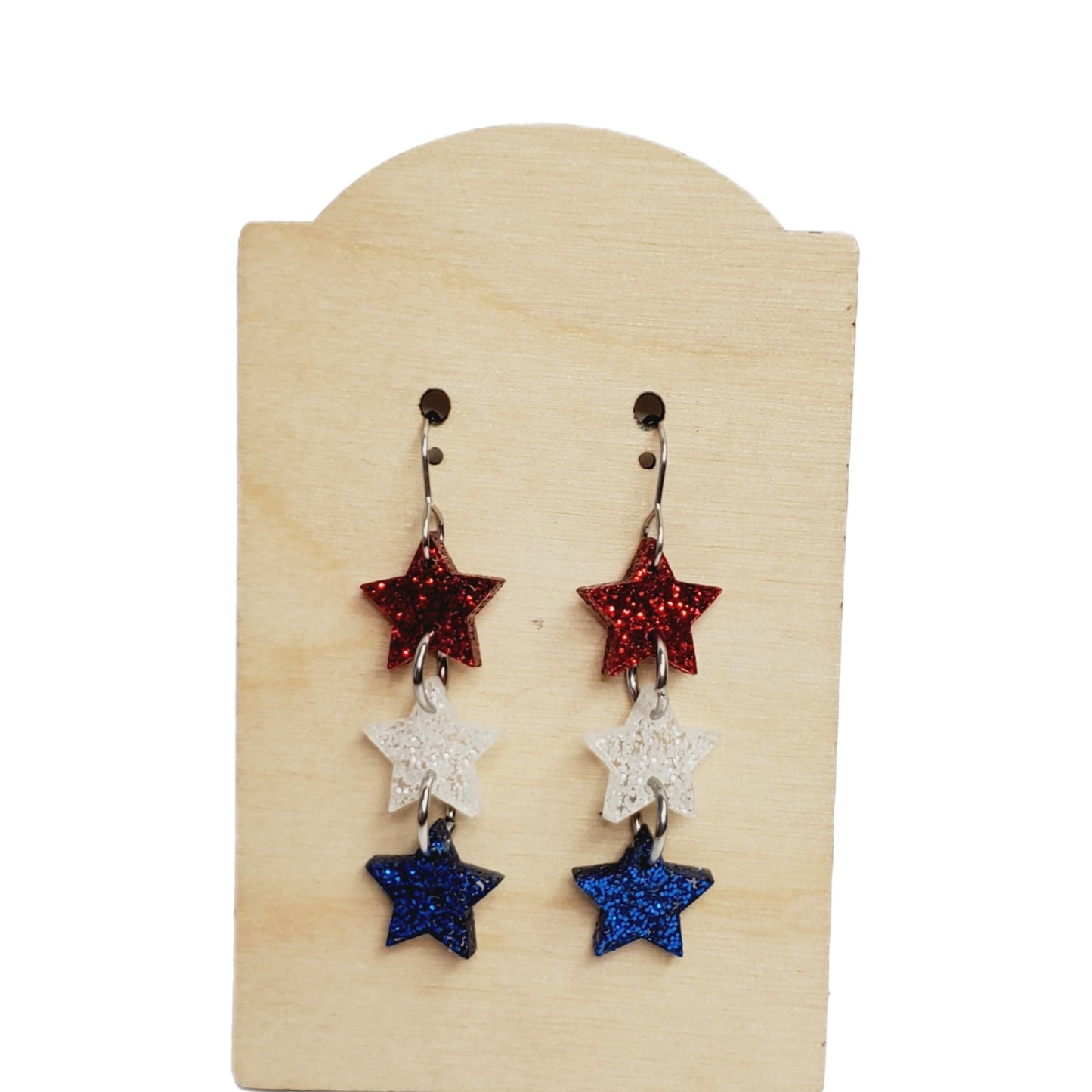 Acrylic Stacked Glitter Star Dangles