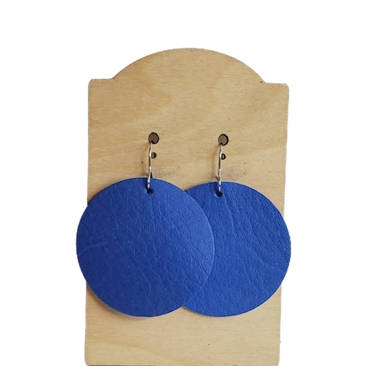 Blue Leather Earrings