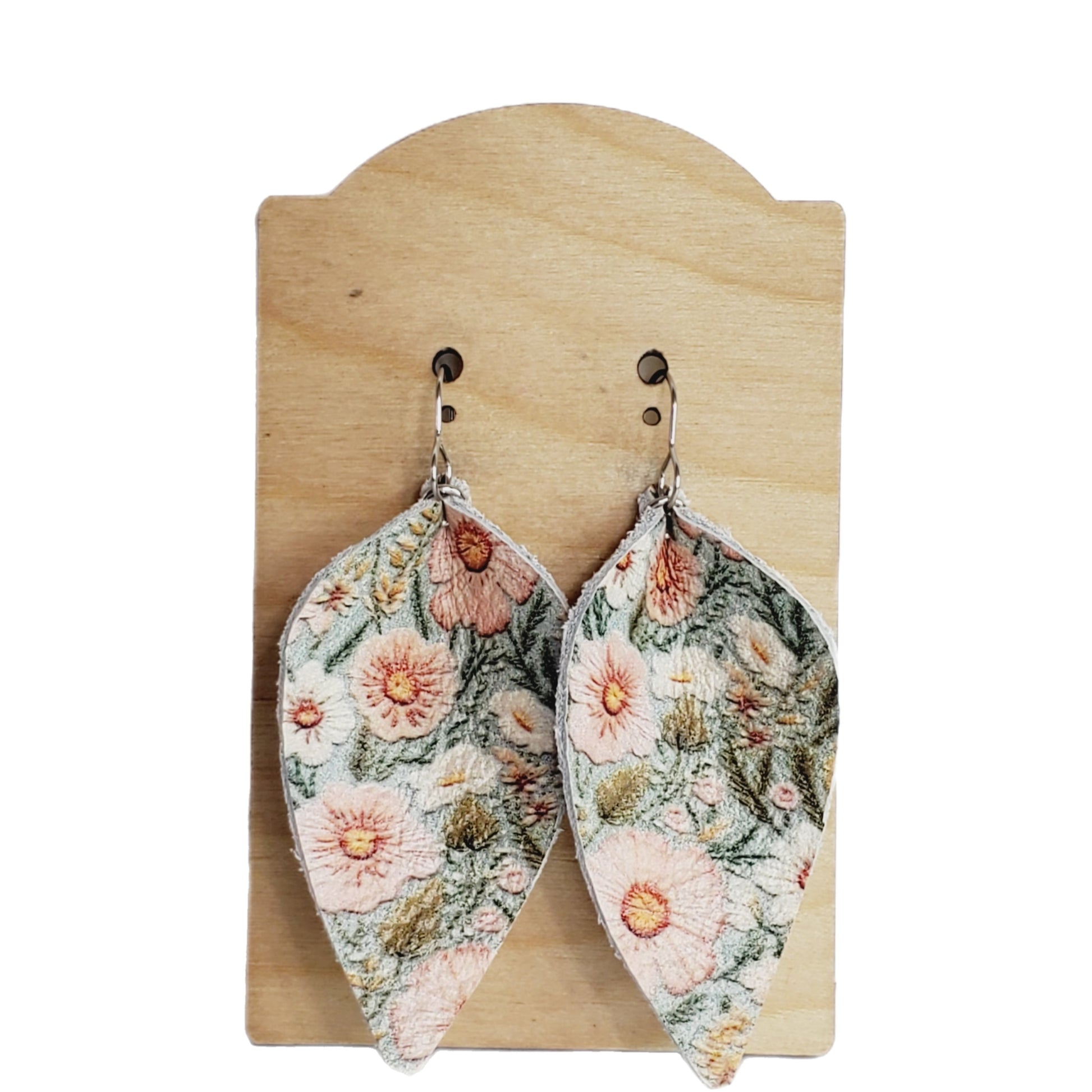 Pinched Peach Flower Earrings