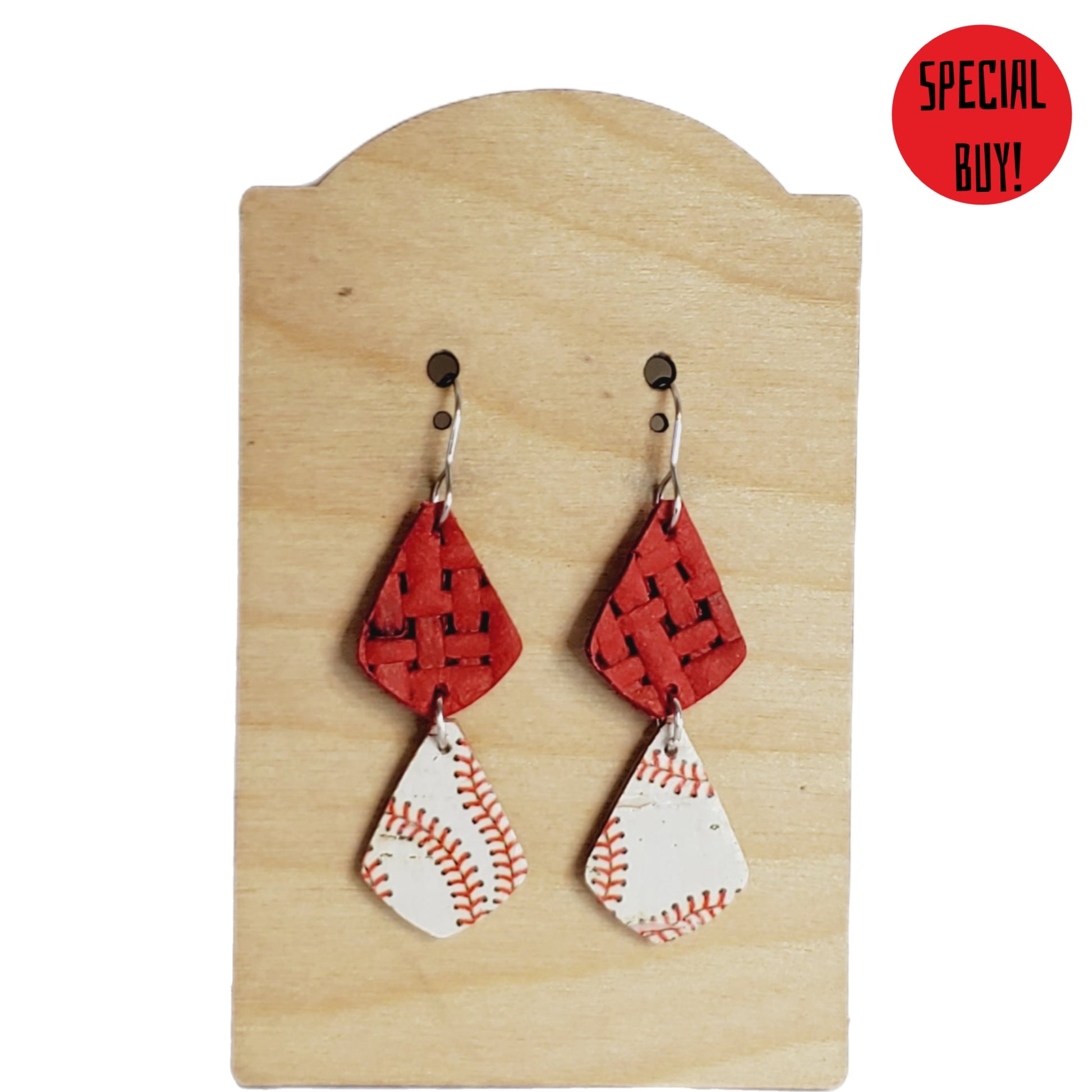 Stacked Baseball Earrings