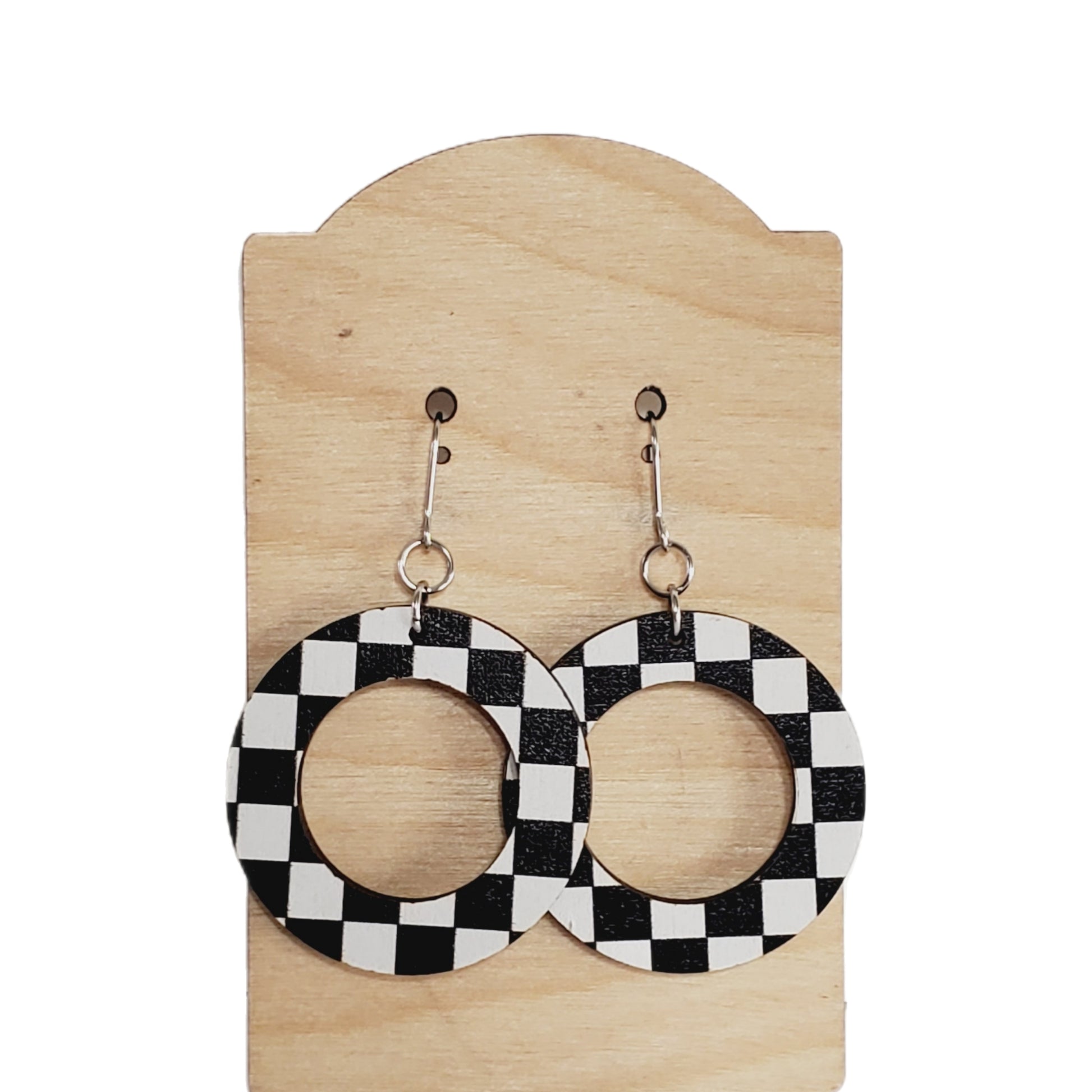 Checker Hoop Earrings