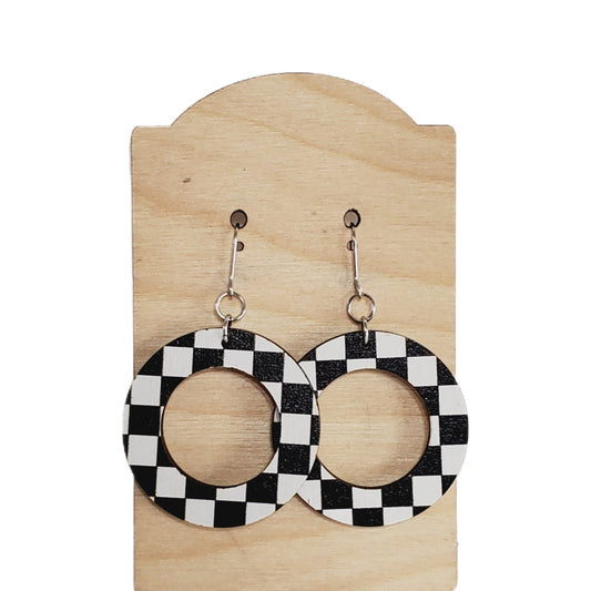 Checker Hoop Earrings