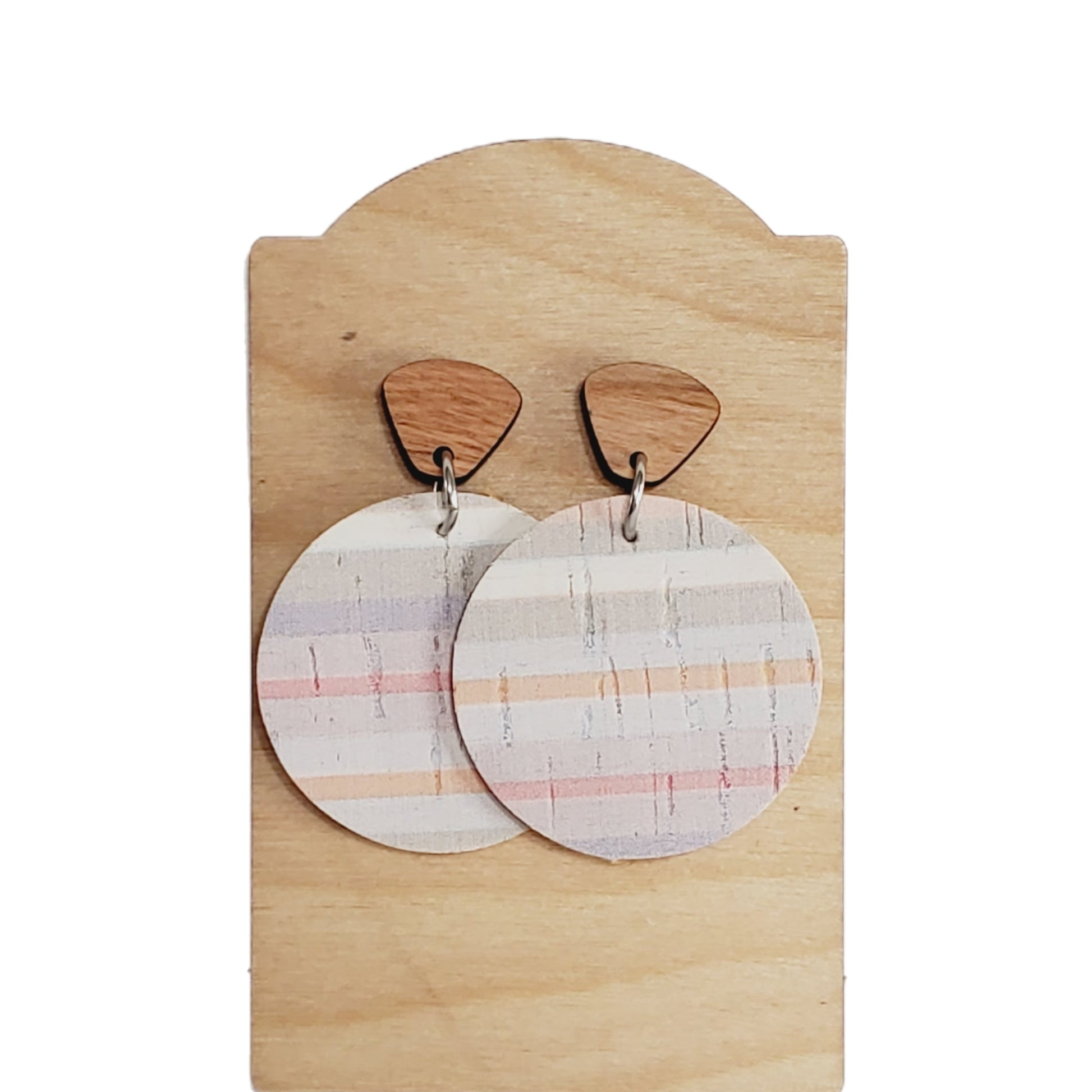 Stud Dangle Neutral Stripes Earrings