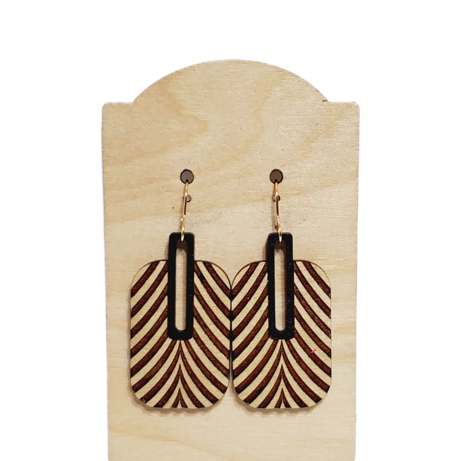 Black and Gold Geo Earrings