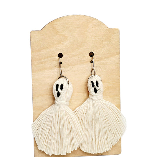 Macrame Ghost Earrings