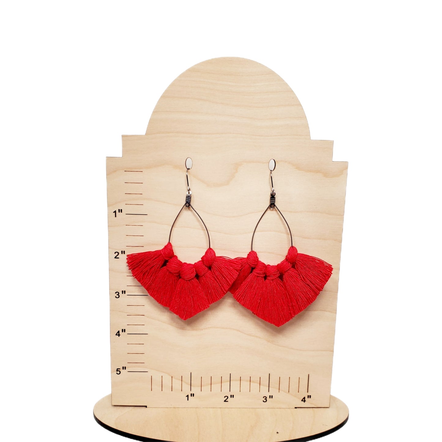 Macrame Teardrop | Bright Red