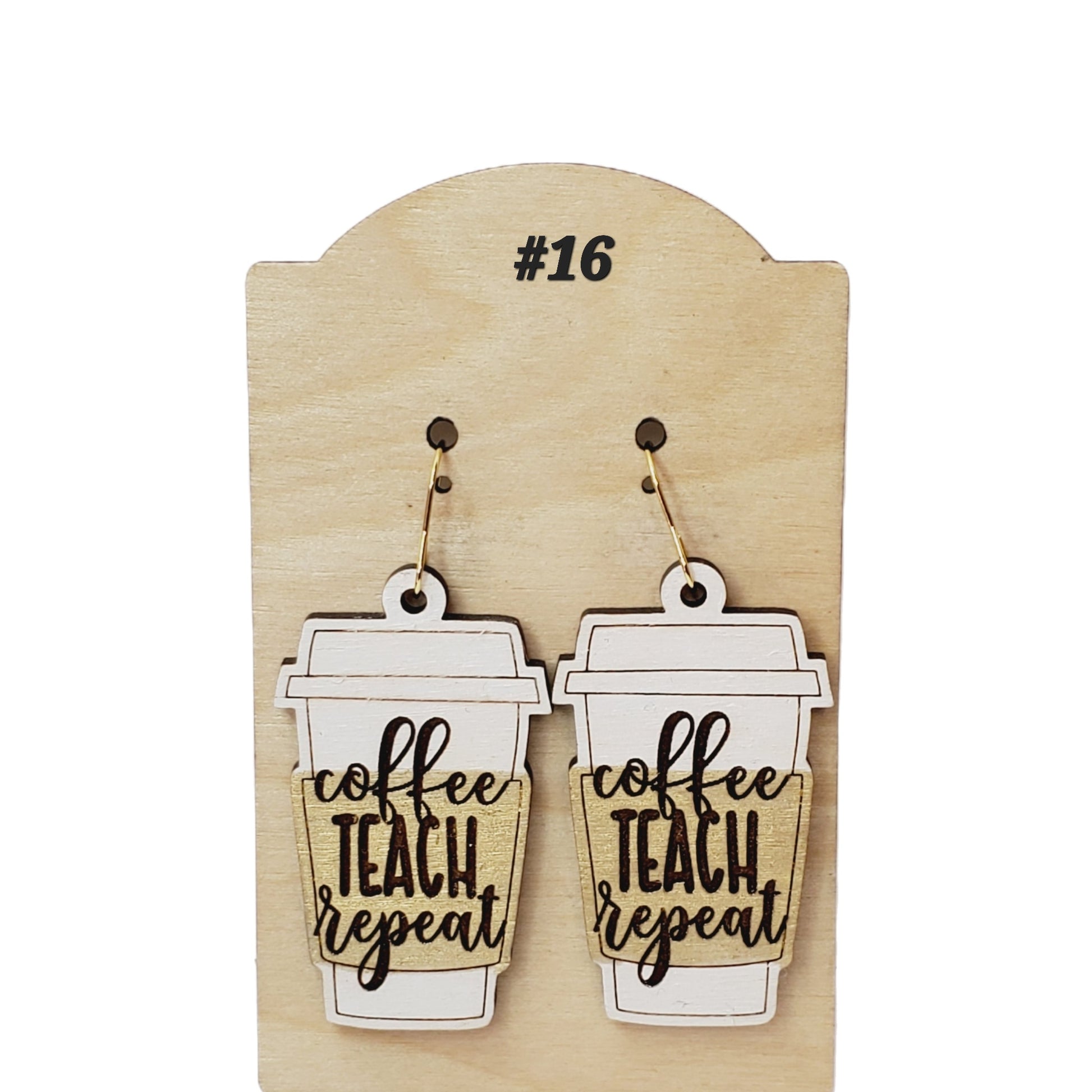 Coffee Teach Repeat Earrings