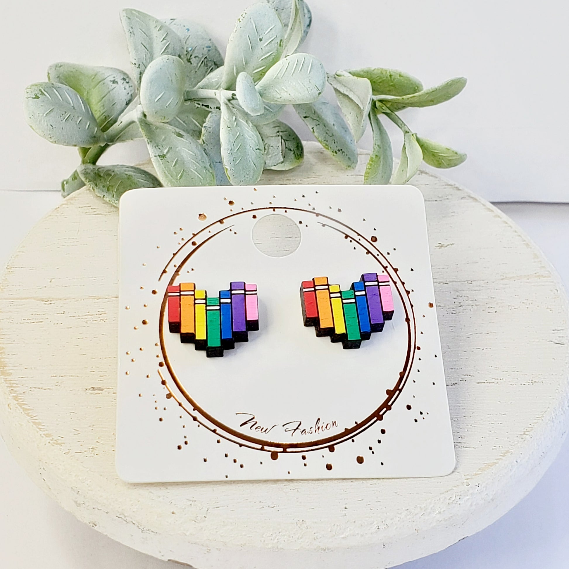 Heart Stacked Books Wood Studs