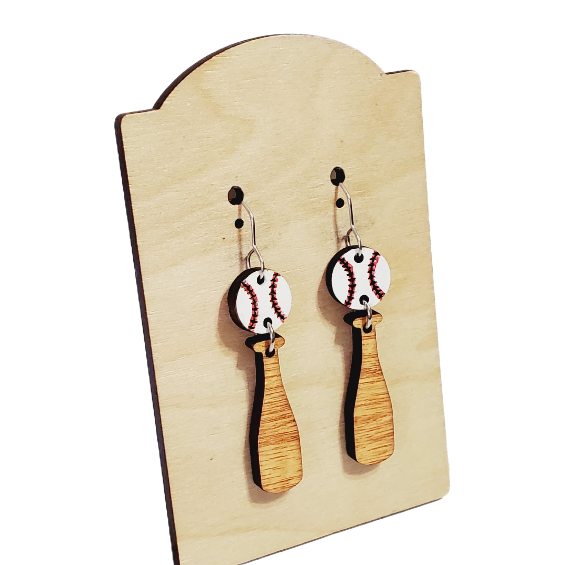 Baseball Bat & Ball Earrings
