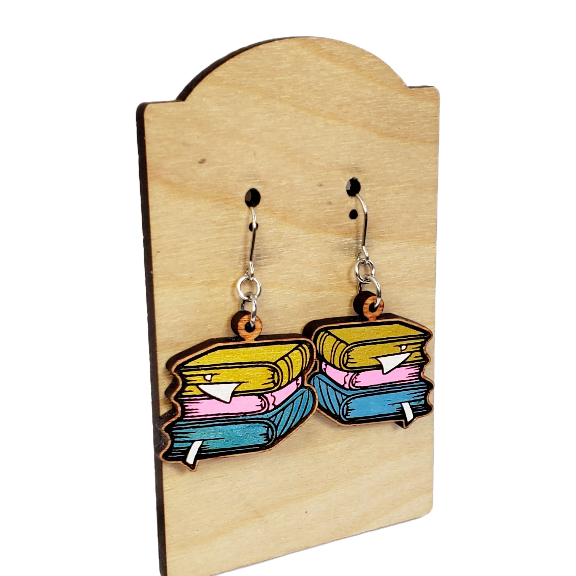 Stacked Book Earrings