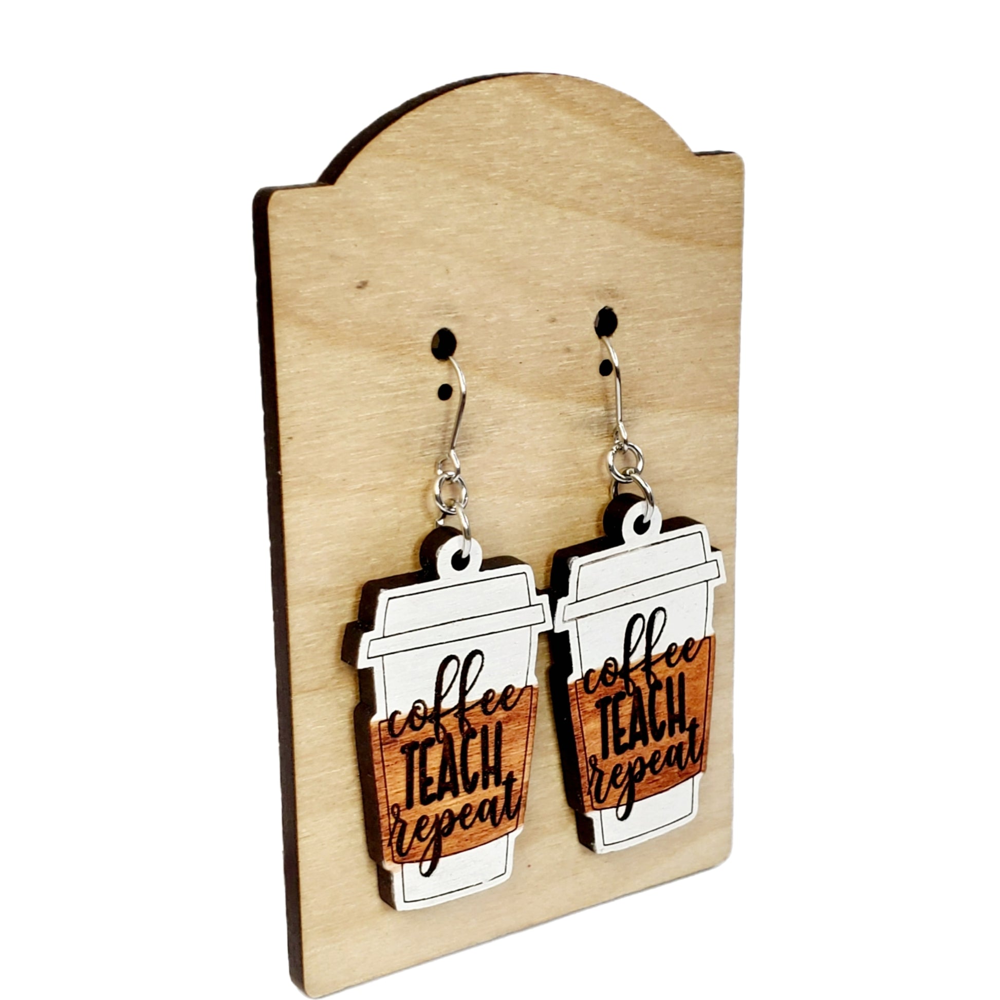 Coffee Teach Repeat Earrings