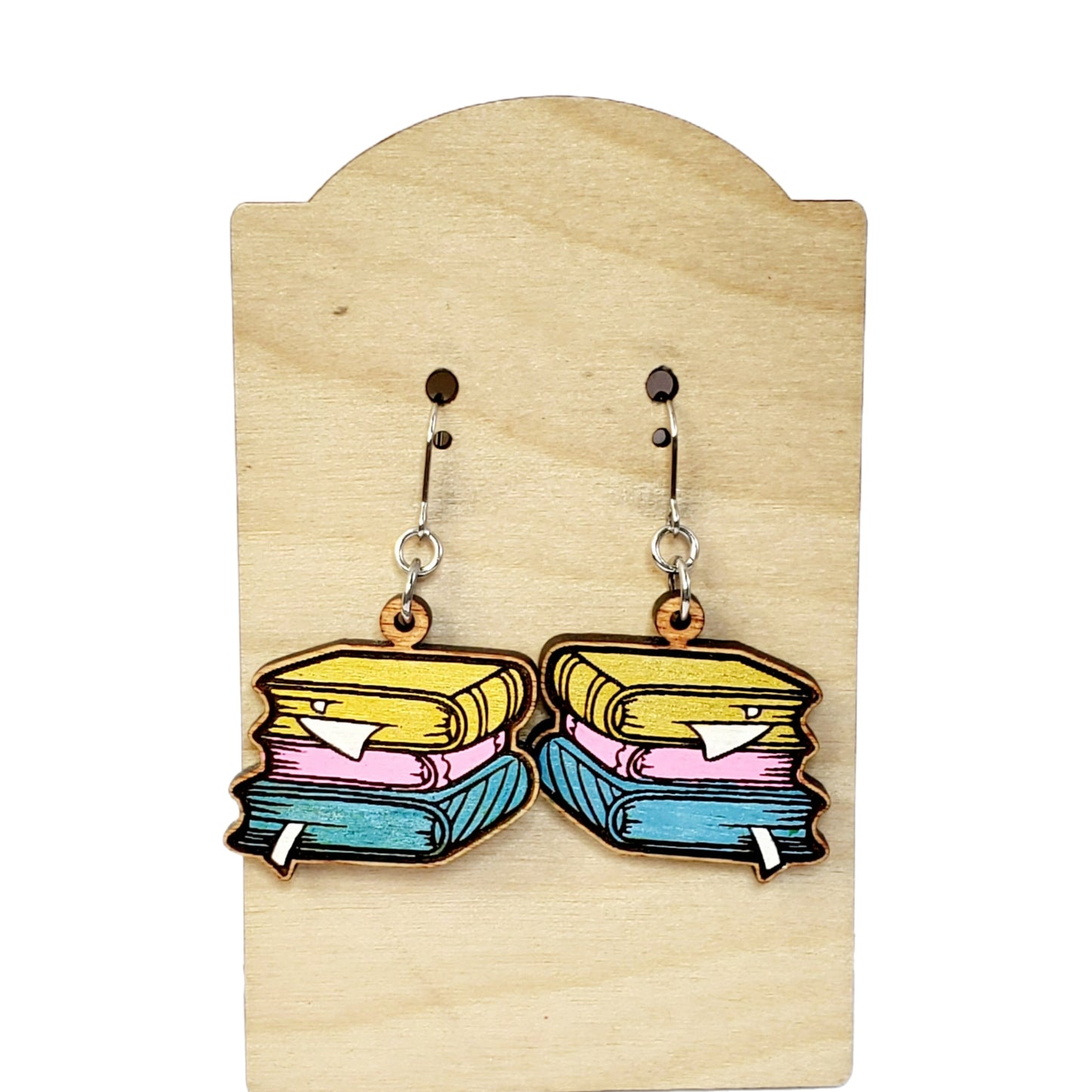 Stacked Book Earrings