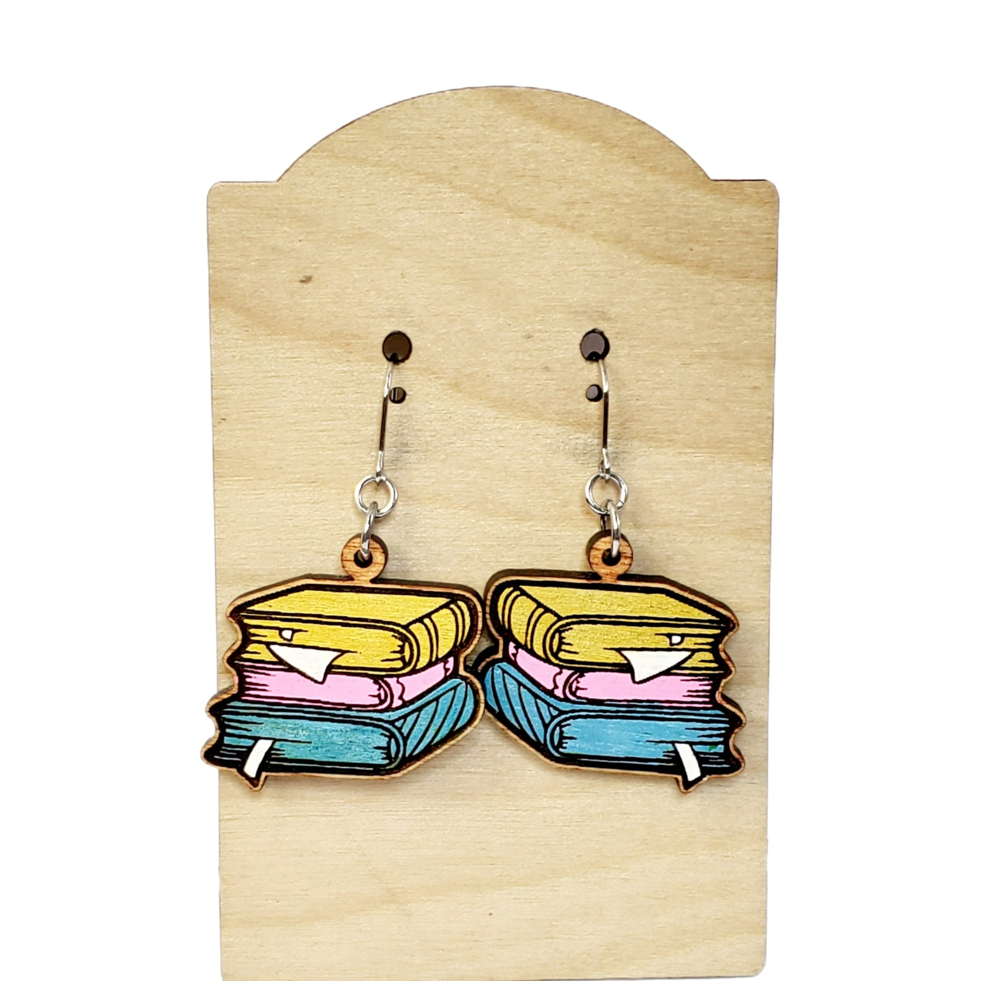 Stacked Book Earrings