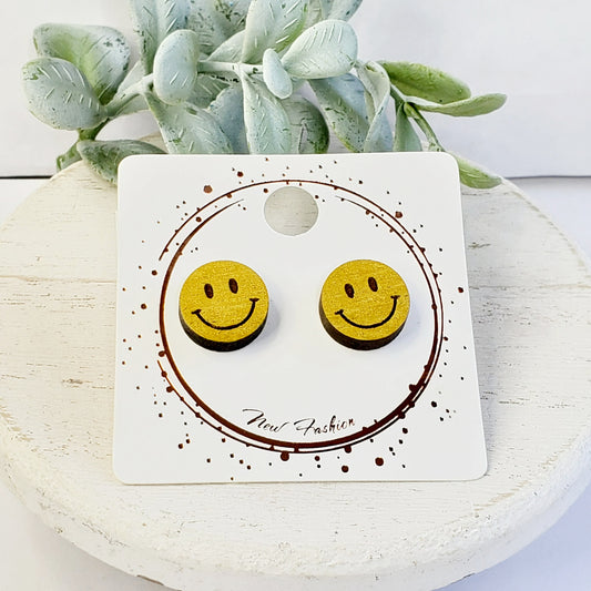 Smiley Face Wood Studs
