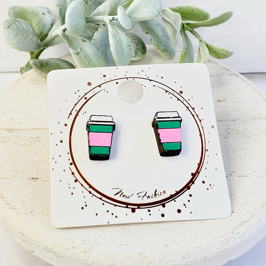 Coffee Mug Wood Studs