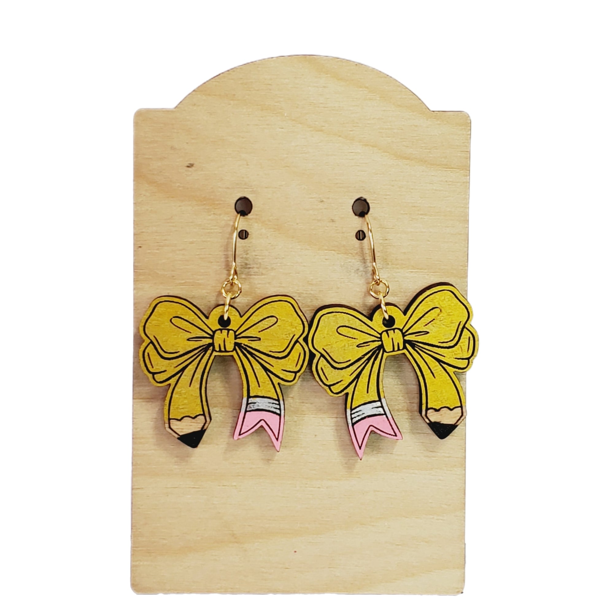 Teacher Pencil Bow Earrings