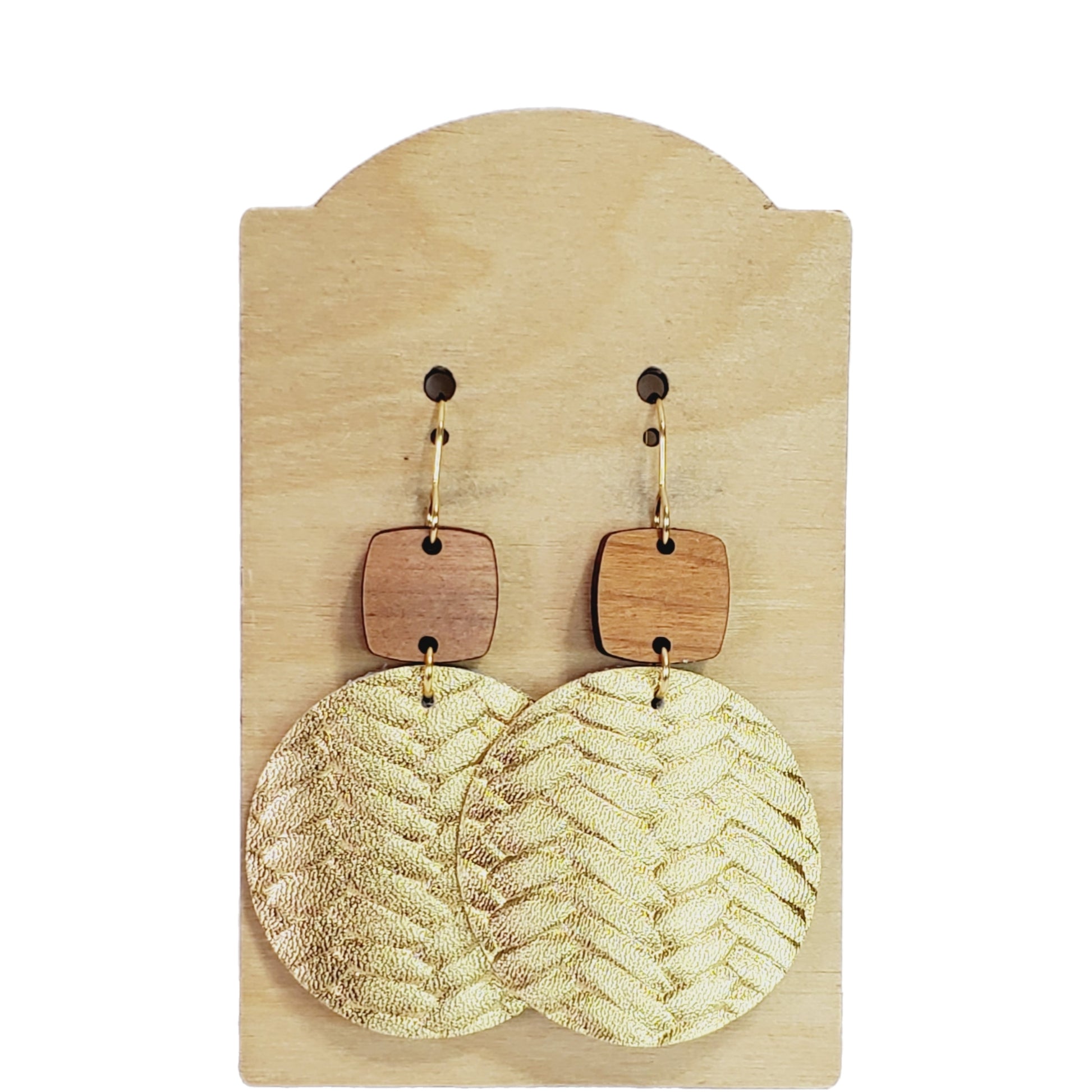 Premium Leather Gold Earrings