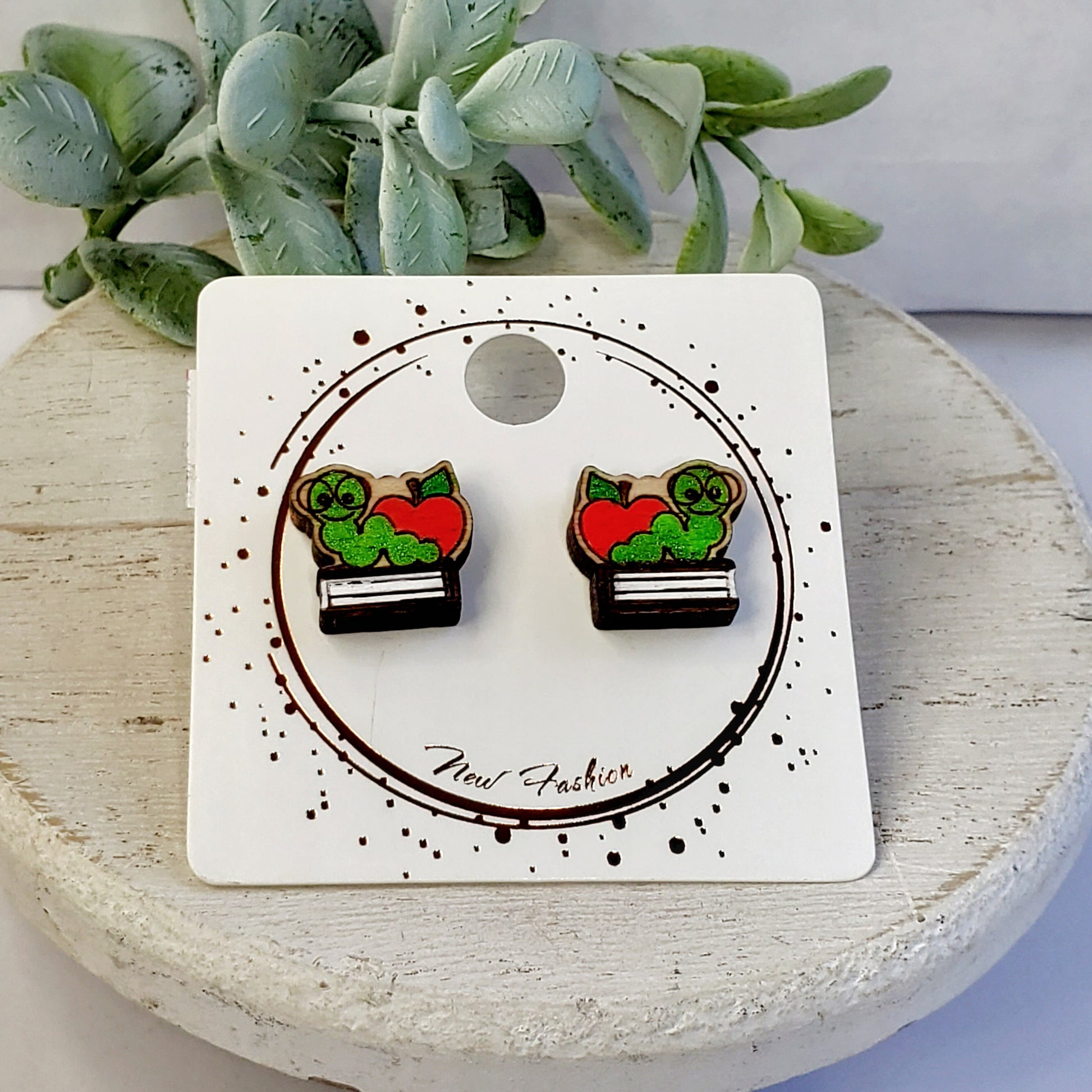 Book Worm Wood Studs