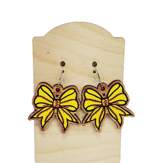Softball Bow Earrings