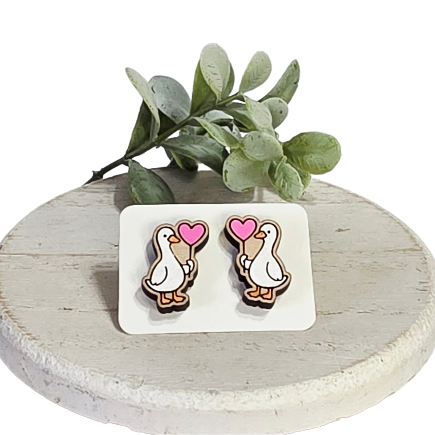 Love Wood Studs | Goose Heart Balloon