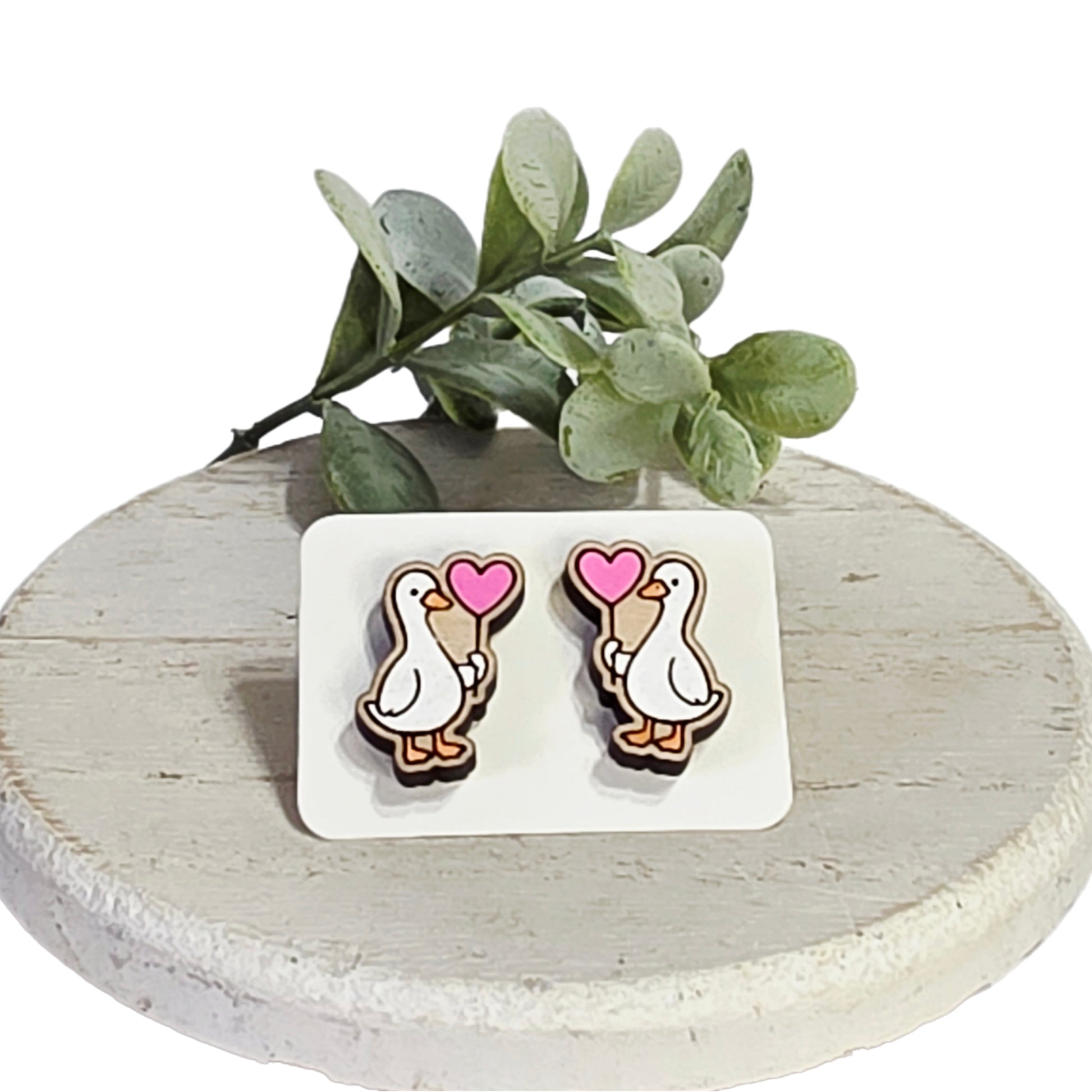 Love Wood Studs | Goose Heart Balloon