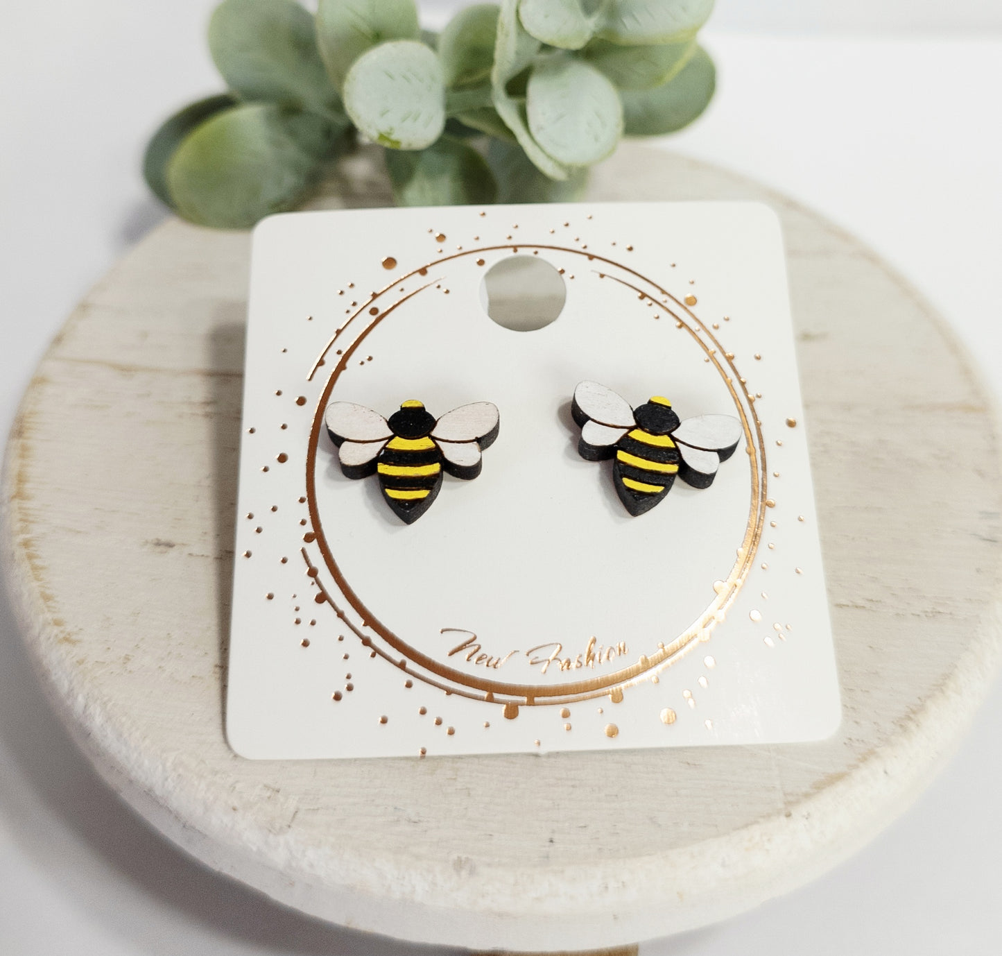 Bee Wood Studs