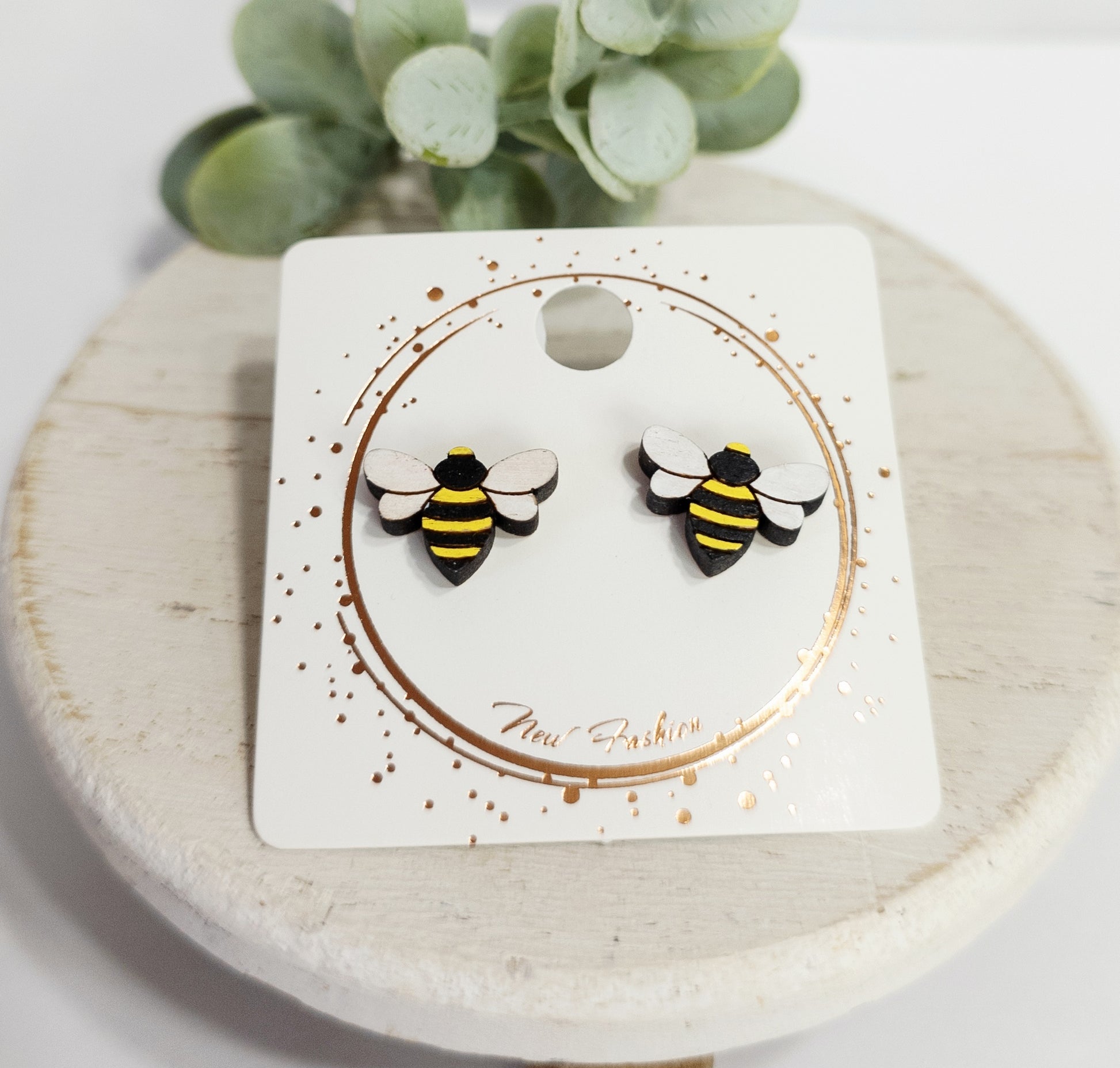 Bee Wood Studs