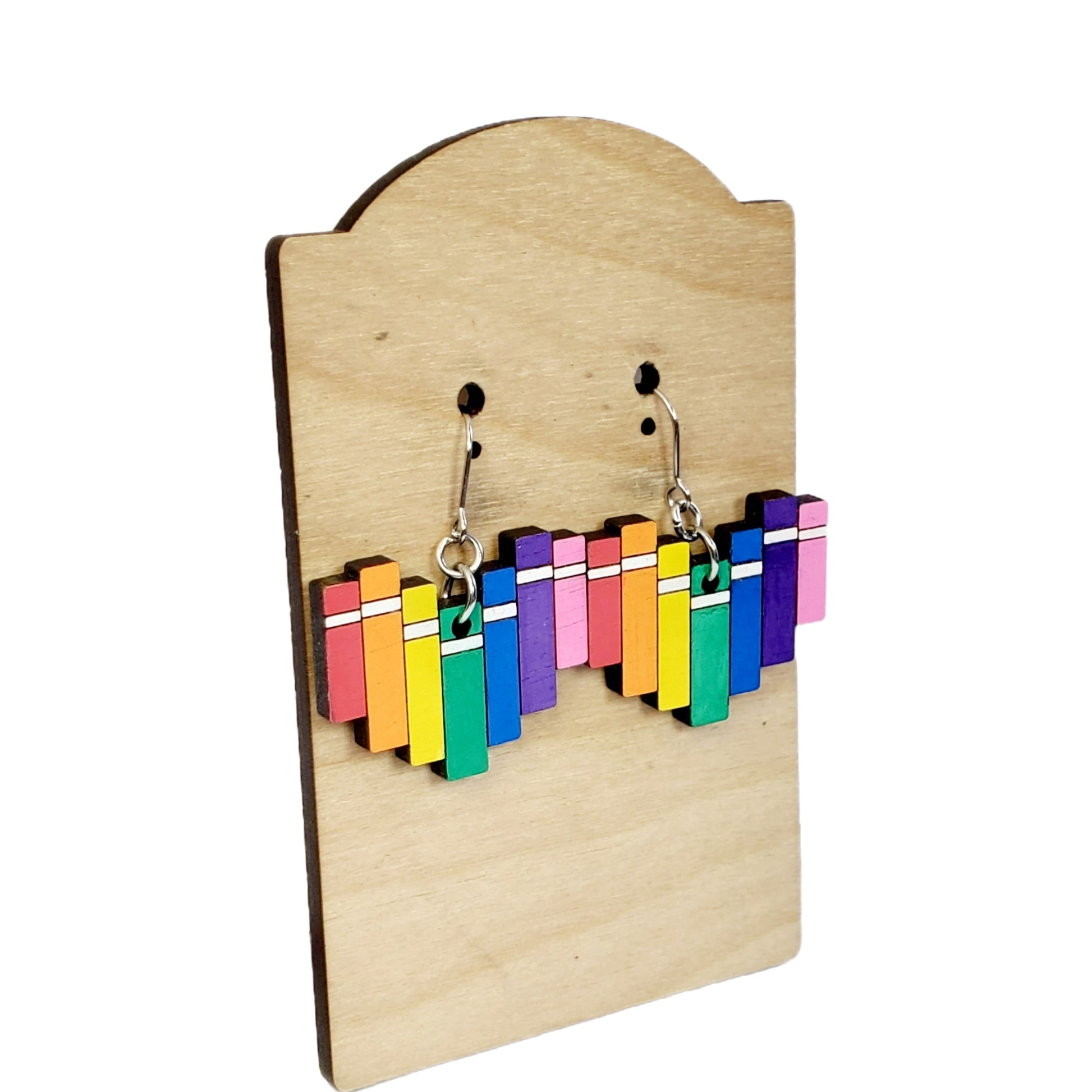 Rainbow Heart Books Earrings