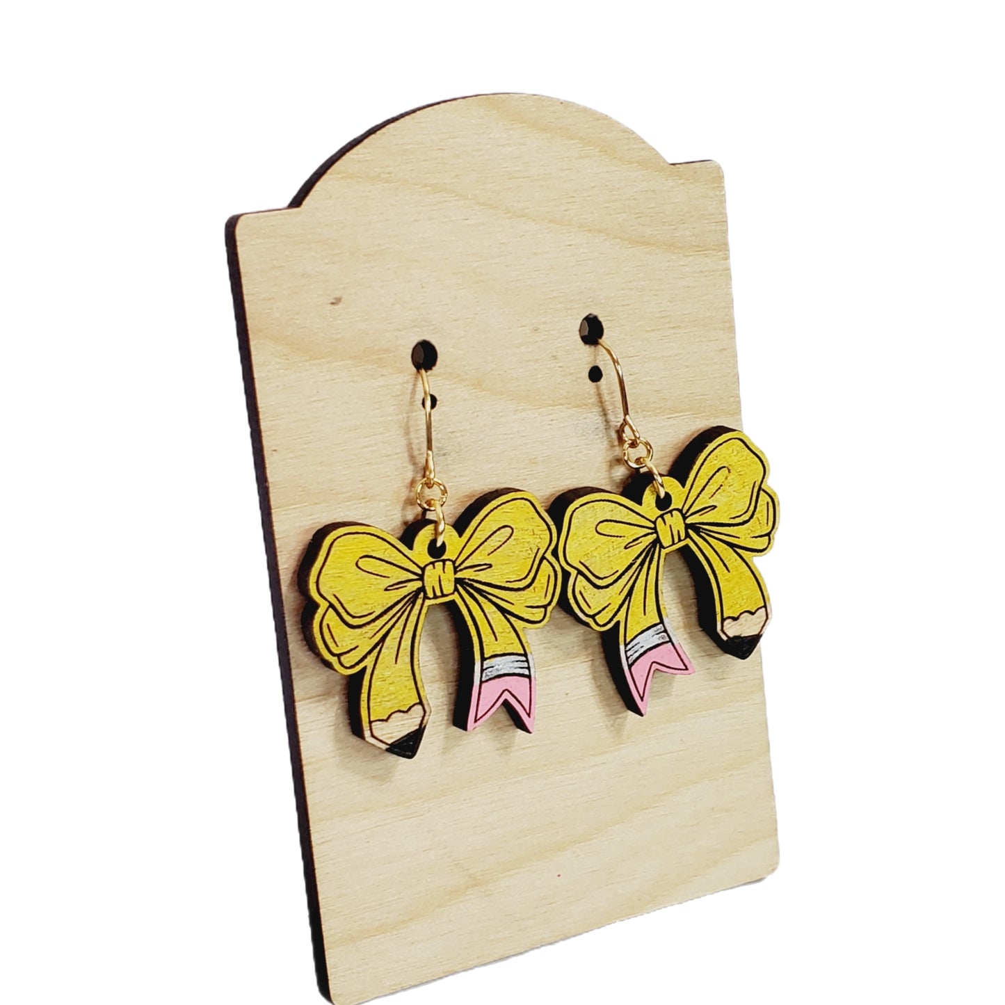 Teacher Pencil Bow Earrings