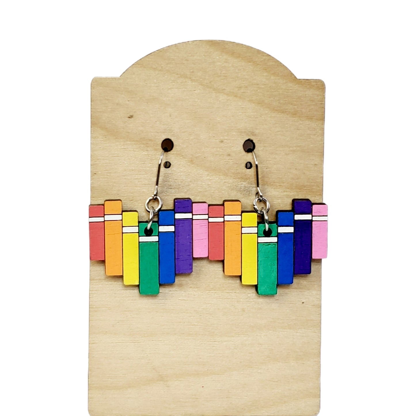 Rainbow Heart Books Earrings