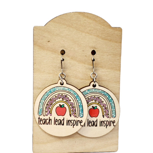 Rainbow Teacher Earrings