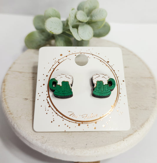 Green Beer Wood Studs