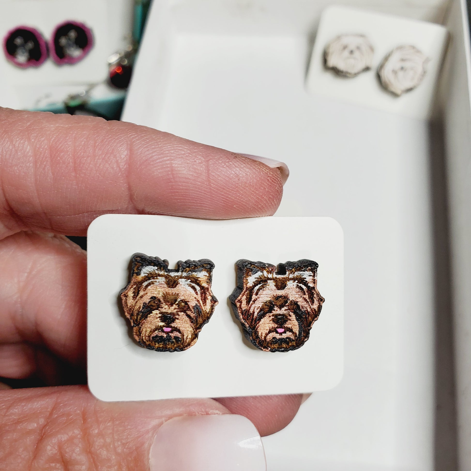 Yorkie Wood Studs