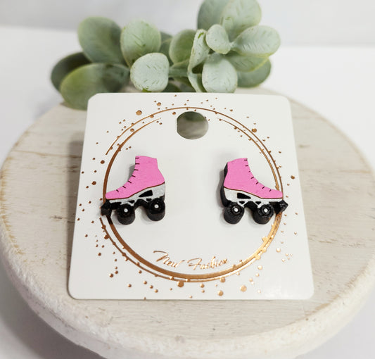 Pink Roller Skate Wood Studs