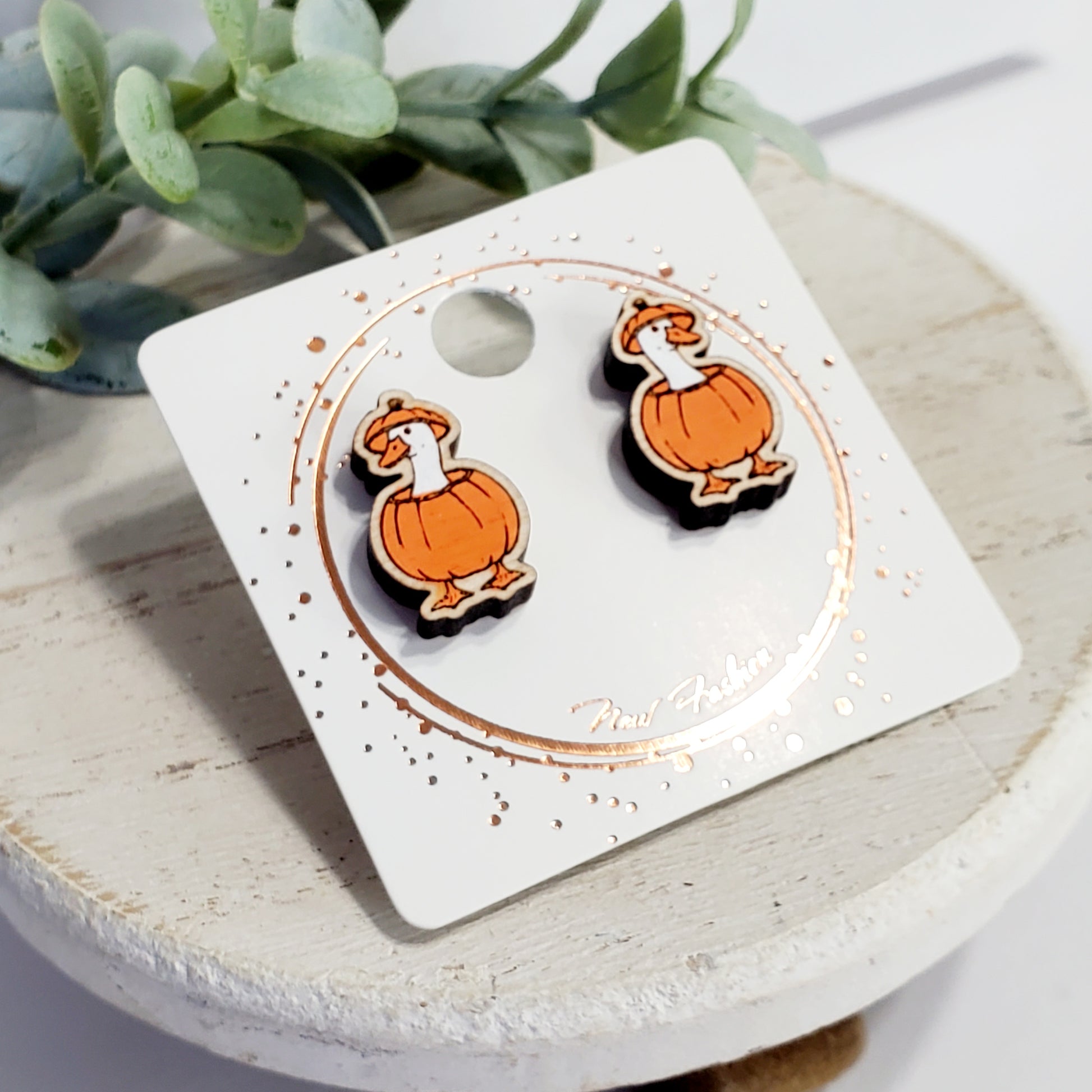 Goose Pumpkin Studs