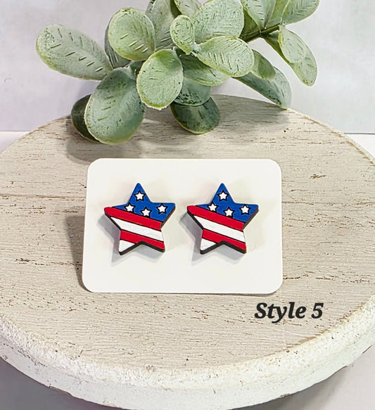 Flag Star Studs