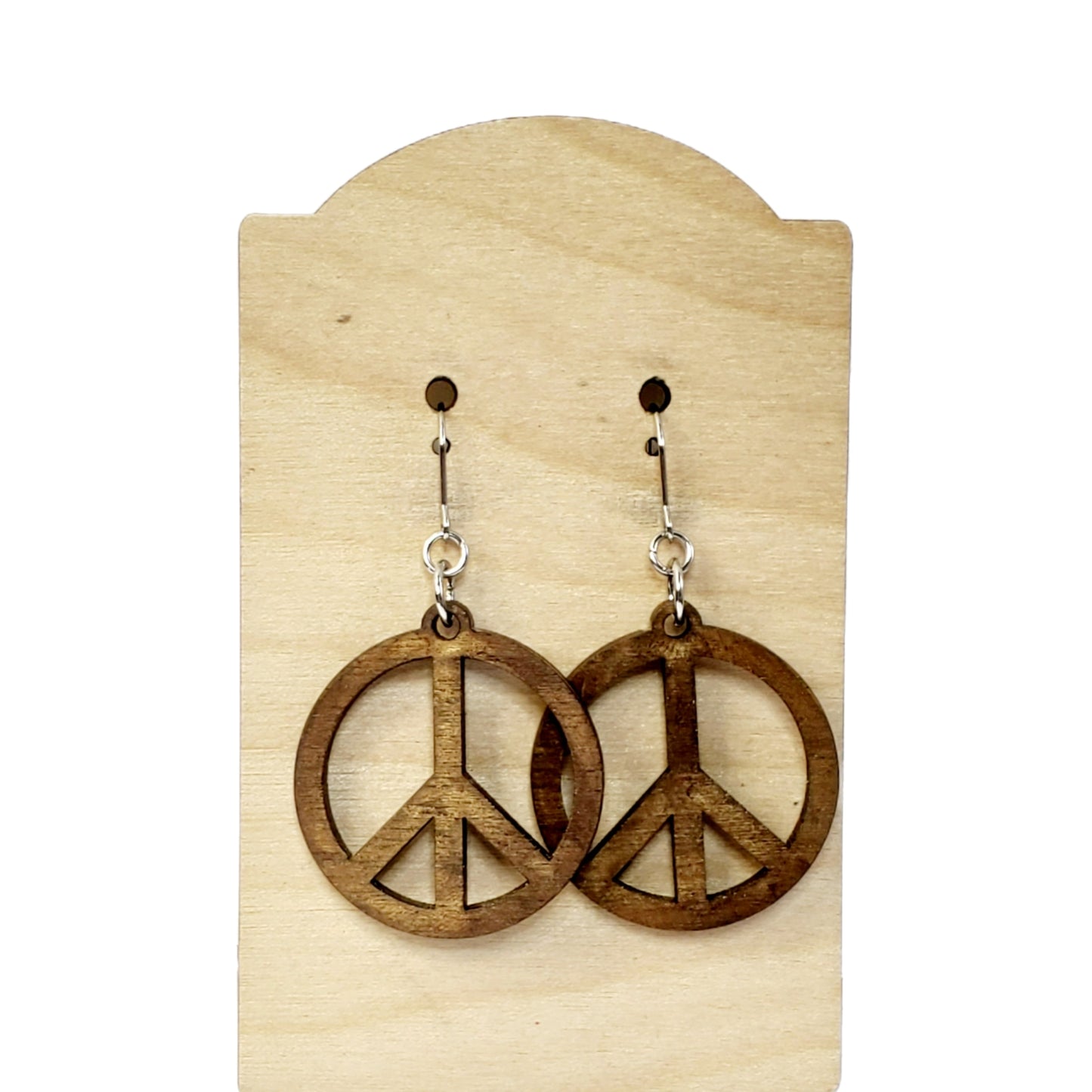 Rustic Peace Sign Earrings