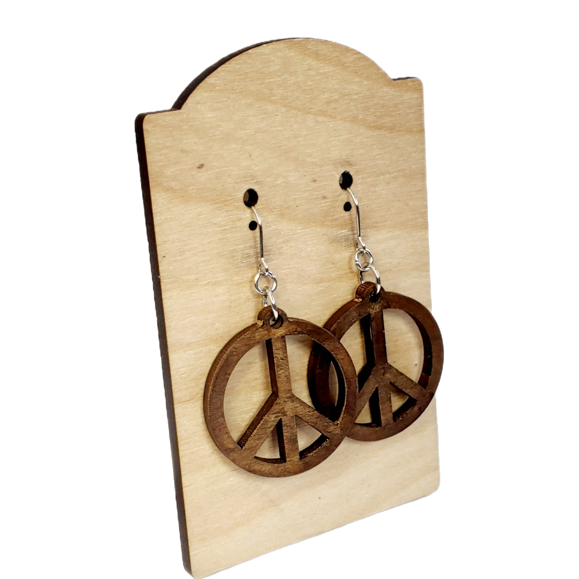 Rustic Peace Sign Earrings