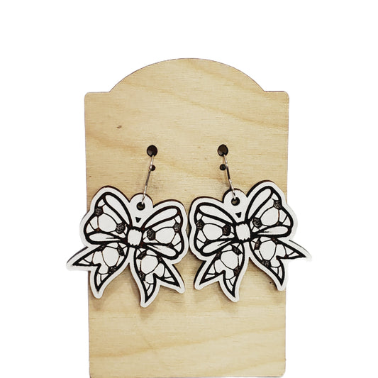Soccer Bow Earrings