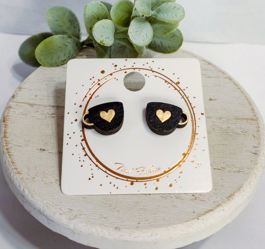 Love Wood Studs | Black Cup