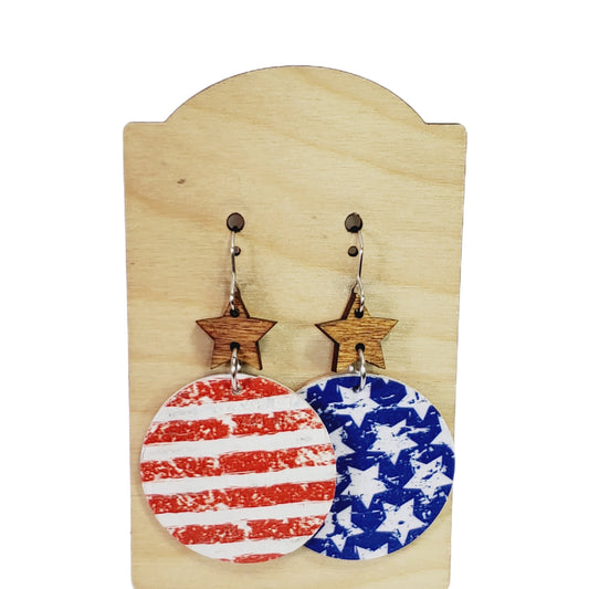 Vintage Boho Stripes & Star Earrings