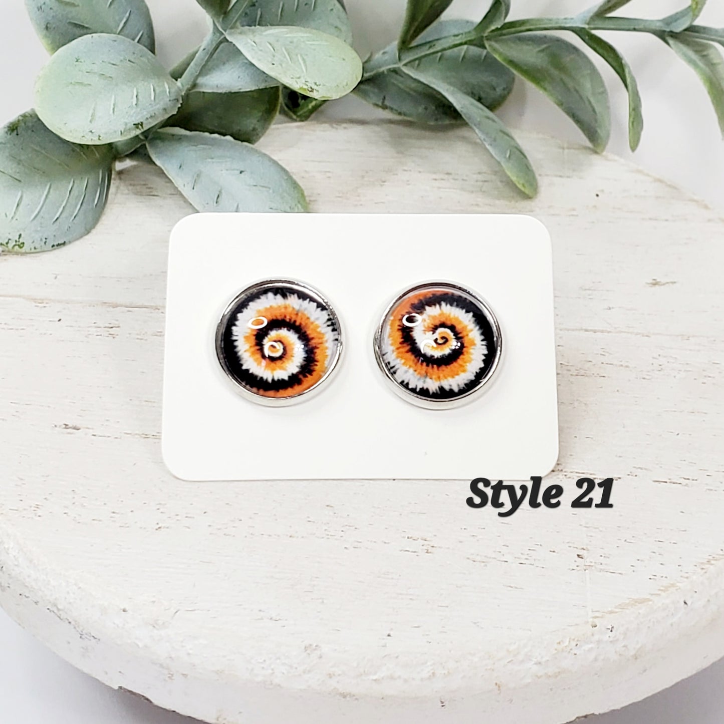 Halloween Tie Dye Studs