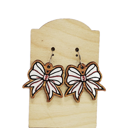 Baseball Bow Earrings