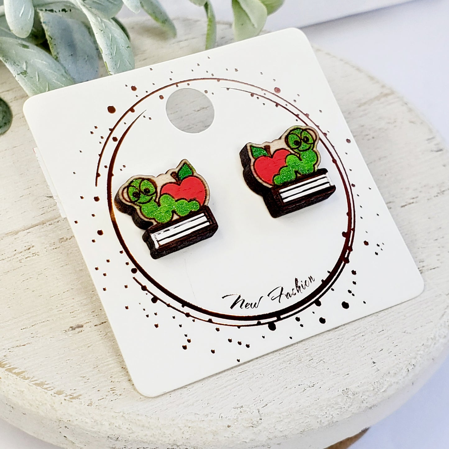 Book Worm Wood Studs