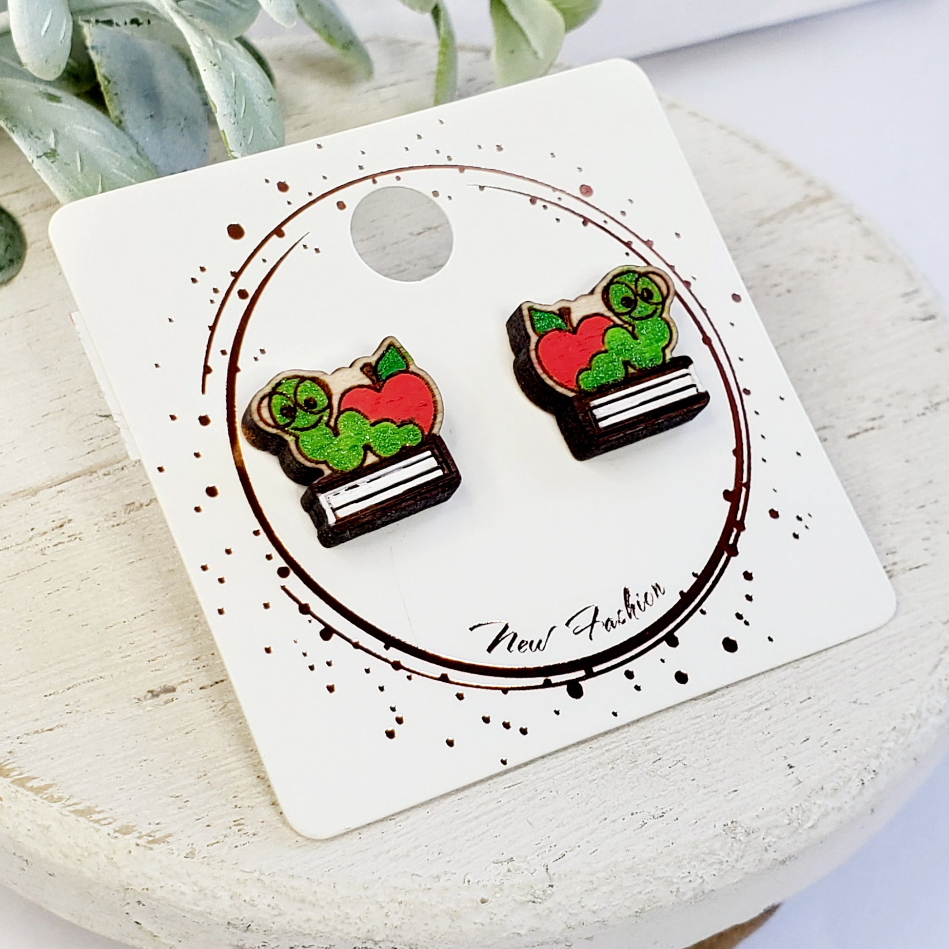 Book Worm Wood Studs