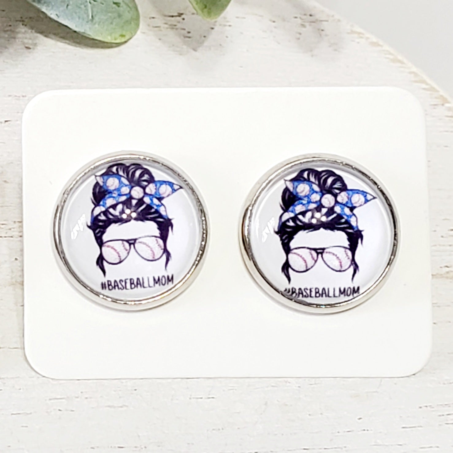 Baseball Mom Studs | 12MM