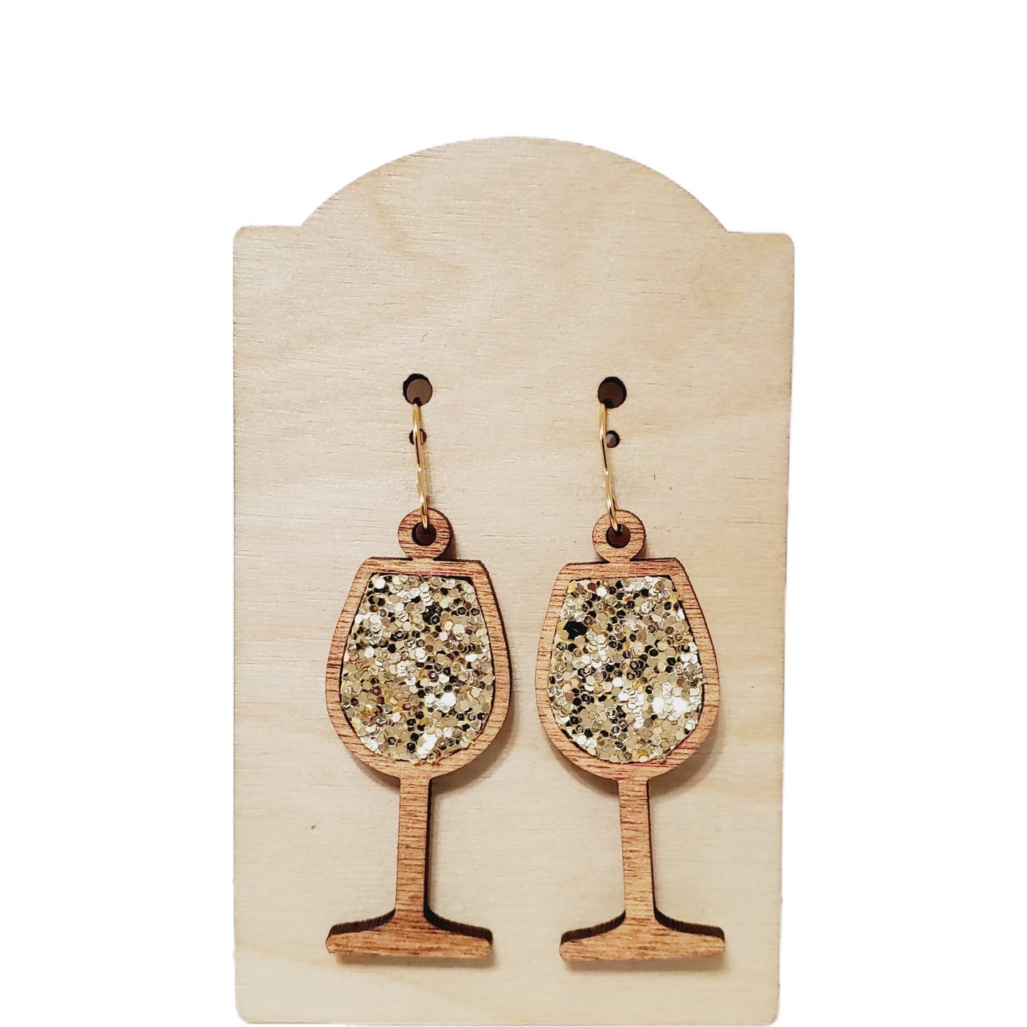 Hand Painted Glitter Wine Dangles