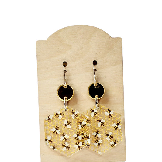 Bee Honeycomb Earrings