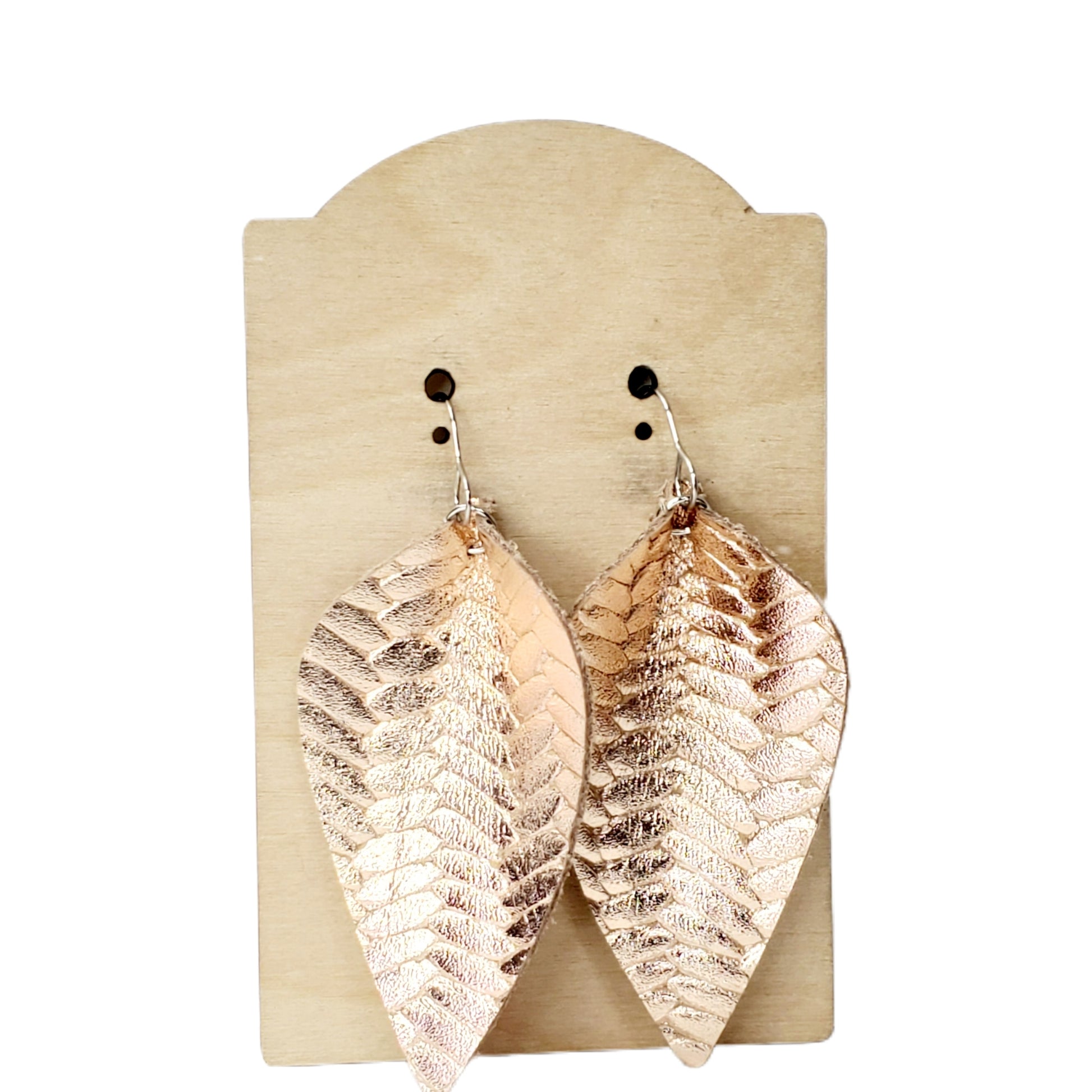 Premium Leather Dangles | Rose Gold